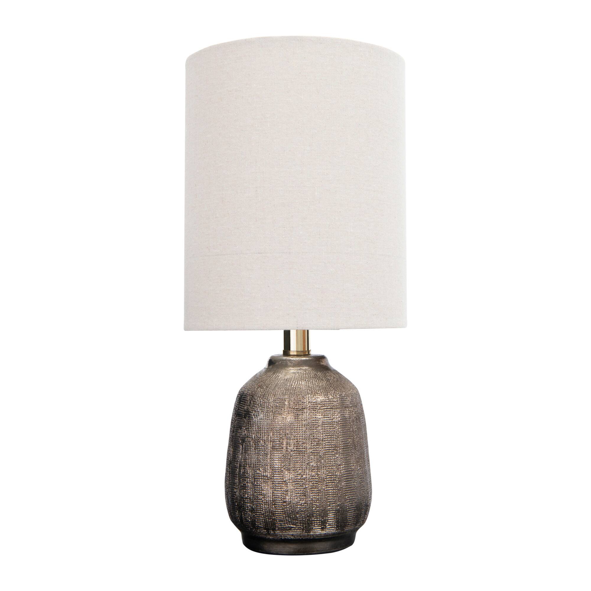 Hello Honey® 18" Metallic Glazed Terracotta Table Lamp with Linen Shade